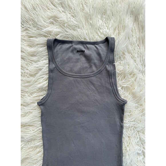 Skims Cotton Men's Rib Tank Gray Size Small - Picture 4 of 9